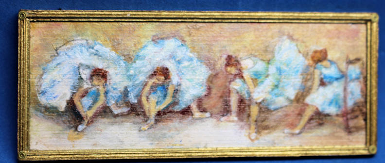 Oil painting - "Ballerinas Adjusting Slippers"