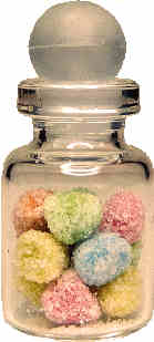 Jar of sugar frosted bon bons