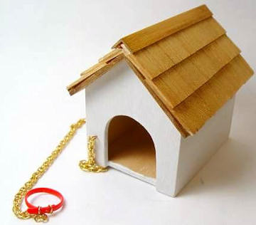 Dog house and chain