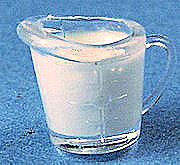 Measuring cup of milk