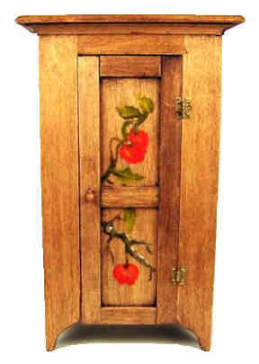 Jelly cupboard - handpainted door - pine