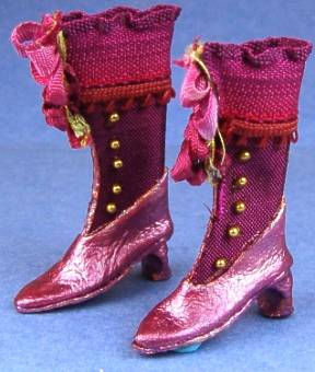 High button shoes - burgundy