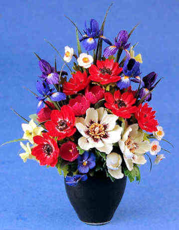 Flower arrangement - peonies, Iris, anemonies, tulips, jonquils