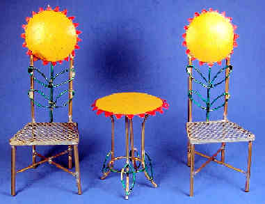 Garden table and chair set - sunflower