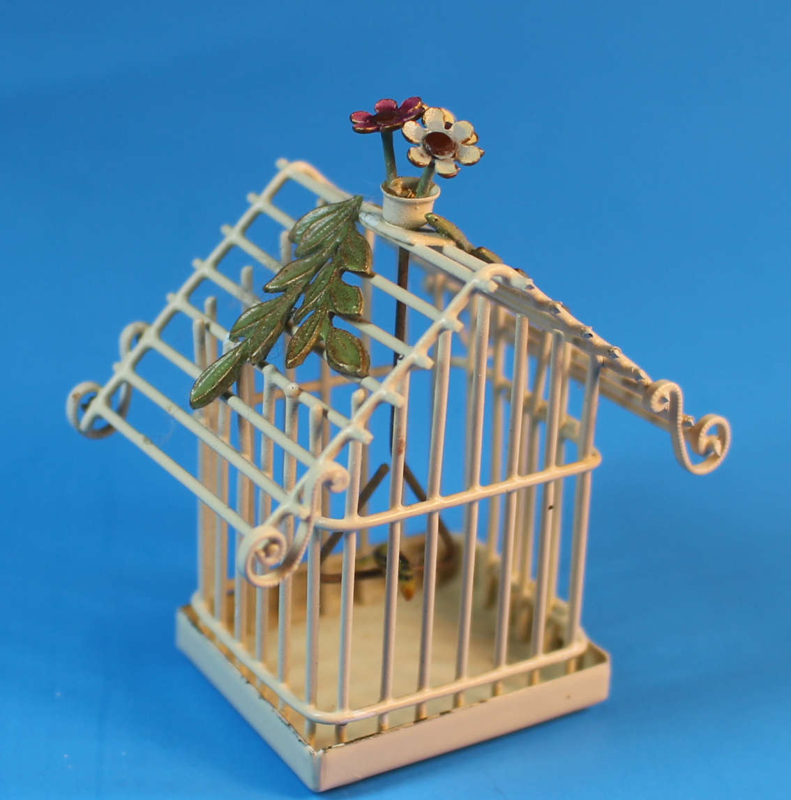 Birdcage with bird - Click Image to Close