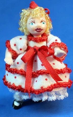 Doll with red and white dress