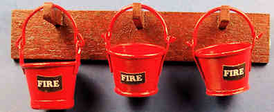 Fire buckets and rack