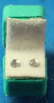 Faux diamond earrings in presentation box
