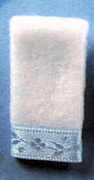 Towels hand set of 2 - blue trim