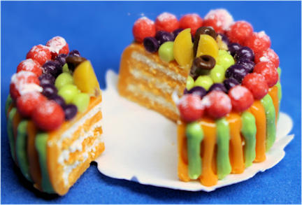 Orange fruit cake and slice