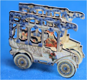 Card - Old fashioned car - 3D
