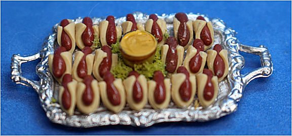 Pigs in a blanket with mustard