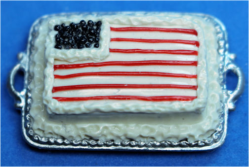 Flag cake in metal pan