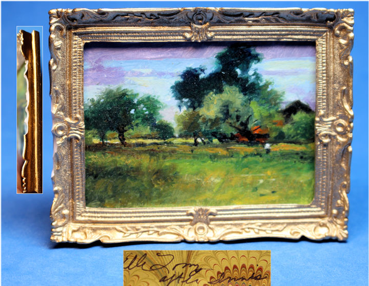 Painting - landscape by Ellen Tomy (damaged frame)