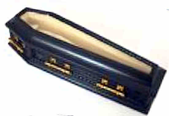 Coffin - glass top - black