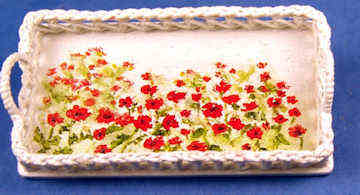 Serving tray - poppies