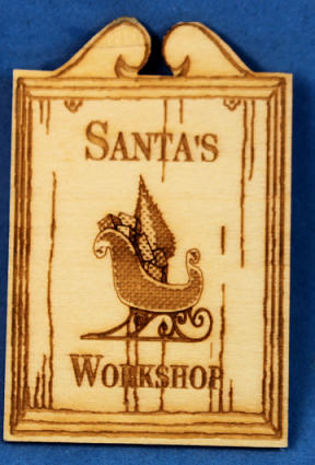Santa's workshop sign