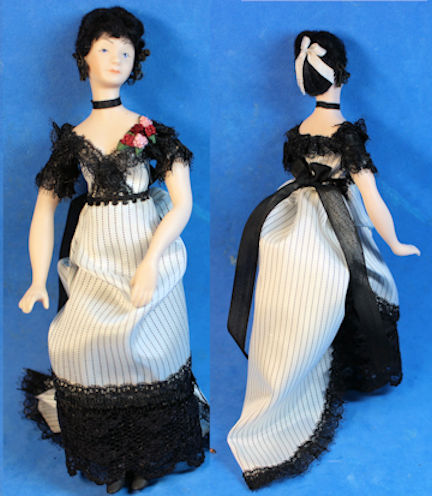 Doll - elegant lady in black and white
