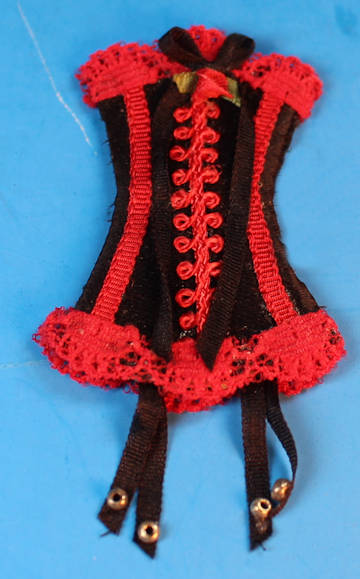 Corset - black and red with garters