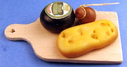 Cheese selection on wood board