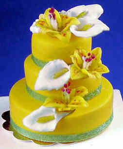 Yellow lilies cake