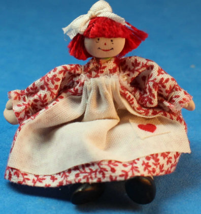 Doll for a doll - girl in red and white dress