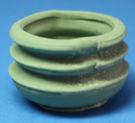 Pot with ridges - green