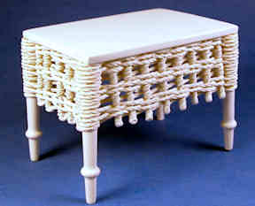 Side table - white wicker