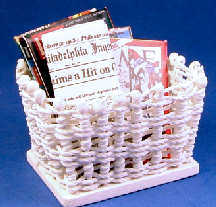 Magazine rack filled - white wicker