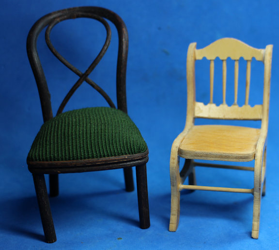 Set of 2 chairs - one is larger than 1/12 scale