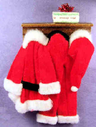 Santa's outfit on wall rack