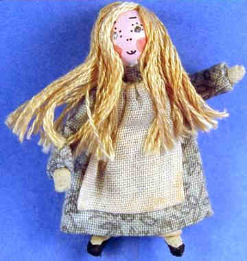 Doll for a doll - Country girl blue dress, staight blond hair