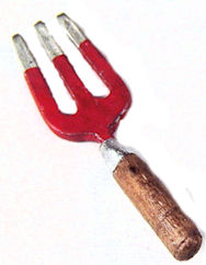 Garden hand fork - red