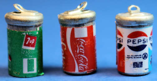 Soda cans with tab tops - set of 3