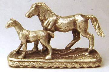 Horse and foal silver