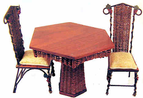 Wicker dining set for 2