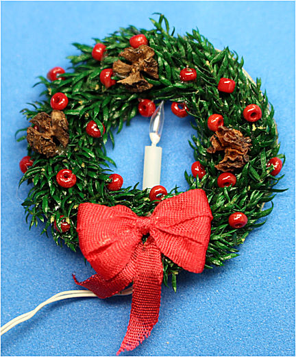 Wreath with working candle