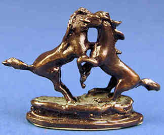 Fighting horses - bronze