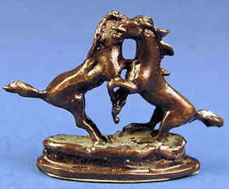 (image for) Fighting horses - bronze