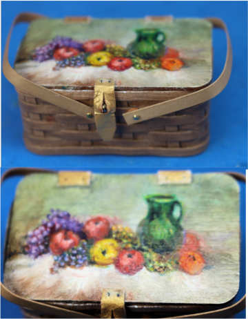 Still life on picnic basket - basket by Al Chandronnait