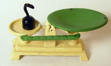 Market scale - "used" enamel green