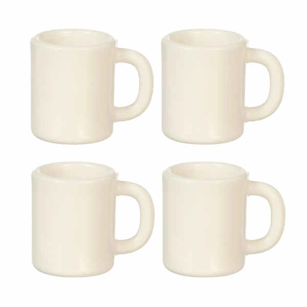 Ceramic mugs - set of 4 - a bit large for 1/12 scale (image for) Ceramic mugs - set of 4 - a bit large for 1/12 scale