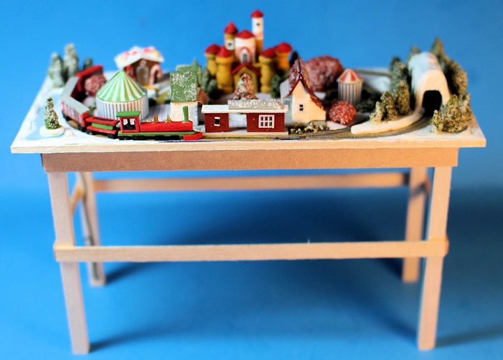 Model train set Christmas theme park