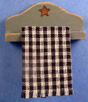 (image for) Kitchen towel holder - blue with barn-star