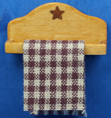 (image for) Kitchen towel holder - pine with barn-star
