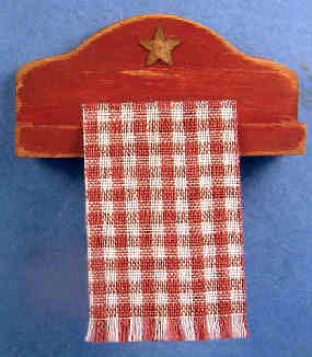 (image for) Kitchen towel holder -red with barn-star