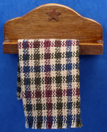 Kitchen towel holder - walnut with barn-star