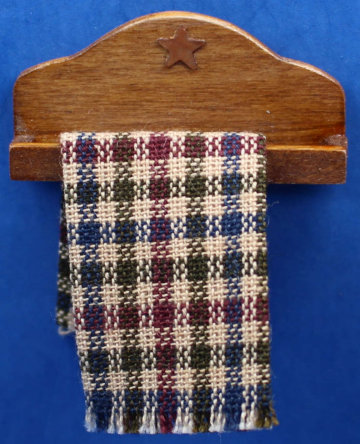 (image for) Kitchen towel holder - walnut with barn-star