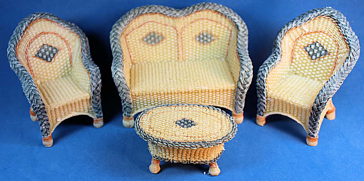 (image for) Wicker look garden set - resin