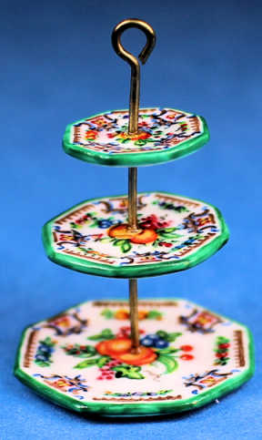 Tiered dessert dish - Spanish fruits design